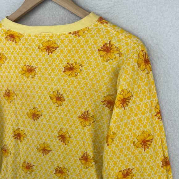 DUOFOLD Top Youth 18 2-Layer Baselayer Floral Thermal Wool Blend Yellow VTG - Picture 7 of 13